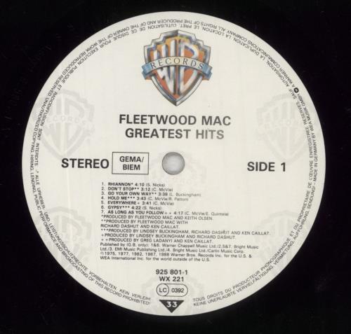 Fleetwood Mac Greatest Hits + Promo Sticker vinyl LP album (LP record) UK MACLPGR856384