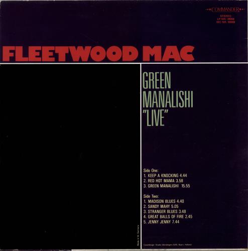 Fleetwood Mac Green Manalishi "Live" vinyl LP album (LP record) German MACLPGR704288