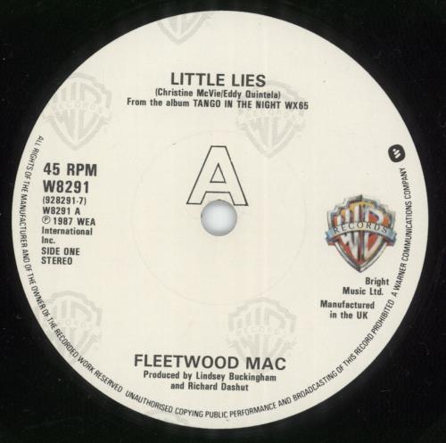 Fleetwood Mac Little Lies 7" vinyl single (7 inch record / 45) UK MAC07LI866532