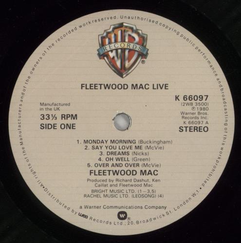 Fleetwood Mac Live - Sticker 2-LP vinyl record set (Double LP Album) UK MAC2LLI864354