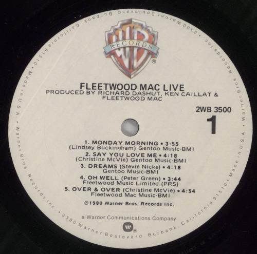 Fleetwood Mac Live 2-LP vinyl record set (Double LP Album) US MAC2LLI544028