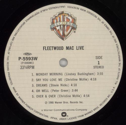 Fleetwood Mac Live 2-LP vinyl record set (Double LP Album) Japanese MAC2LLI880637