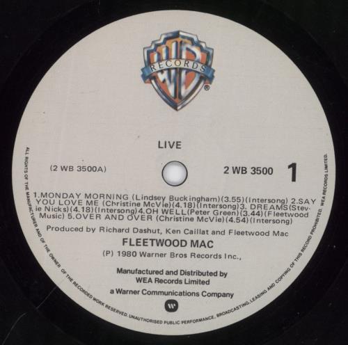 Fleetwood Mac Live 2-LP vinyl record set (Double LP Album) New Zealand MAC2LLI890921