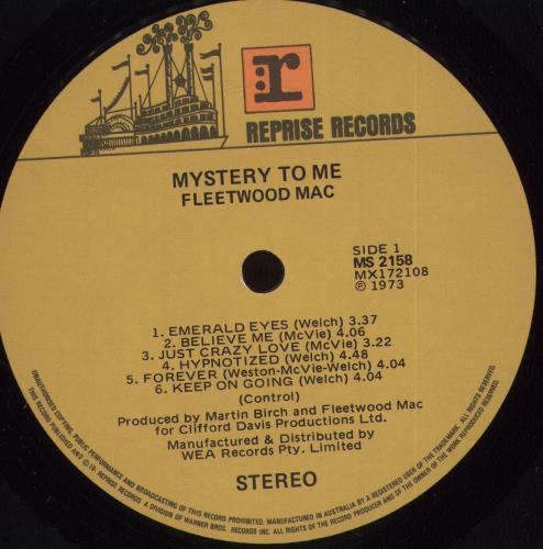 Fleetwood Mac Mystery To Me vinyl LP album (LP record) Australian MACLPMY724463