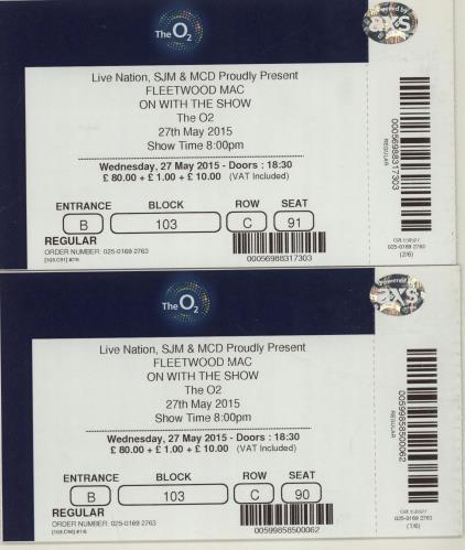 Fleetwood Mac On With The Show + Ticket Stubs tour programme UK MACTRON654710