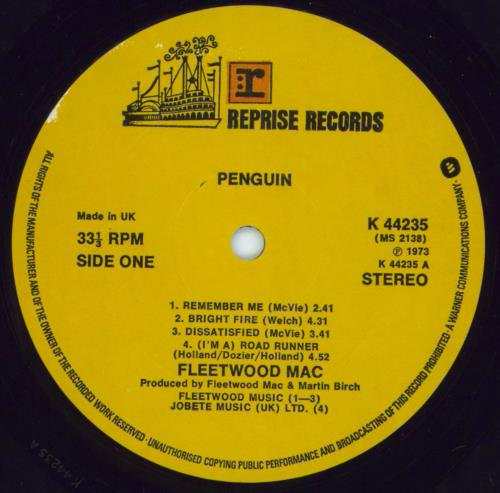 Fleetwood Mac Penguin vinyl LP album (LP record) UK MACLPPE806286
