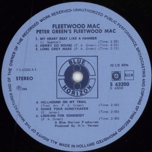 Fleetwood Mac Peter Green's Fleetwood Mac vinyl LP album (LP record) UK MACLPPE780117