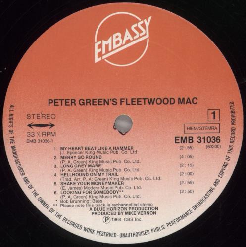 Fleetwood Mac Peter Green's Fleetwood Mac vinyl LP album (LP record) Dutch MACLPPE857593
