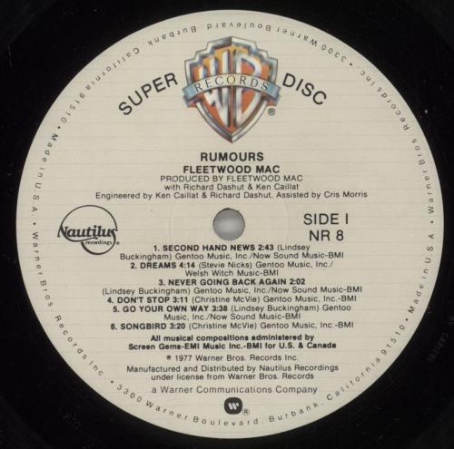 Fleetwood Mac Rumours - Nautilus SuperDiscs vinyl LP album (LP record) US MACLPRU94435