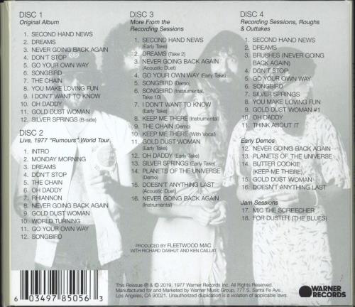 Fleetwood Mac Rumours 4-CD album set US MAC4CRU788082