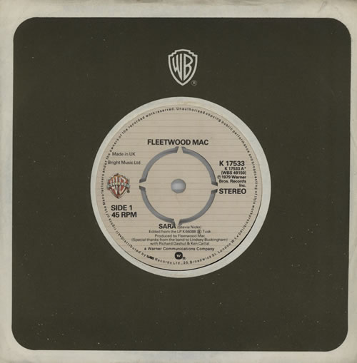 Fleetwood Mac Sara 7" vinyl single (7 inch record / 45) UK MAC07SA570006