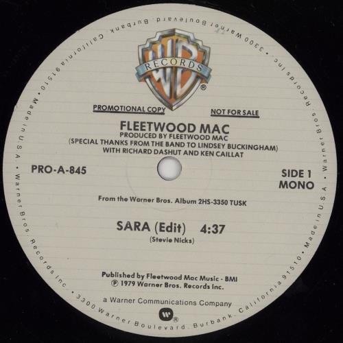 Fleetwood Mac Sara 12" vinyl single (12 inch record / Maxi-single) US MAC12SA62543
