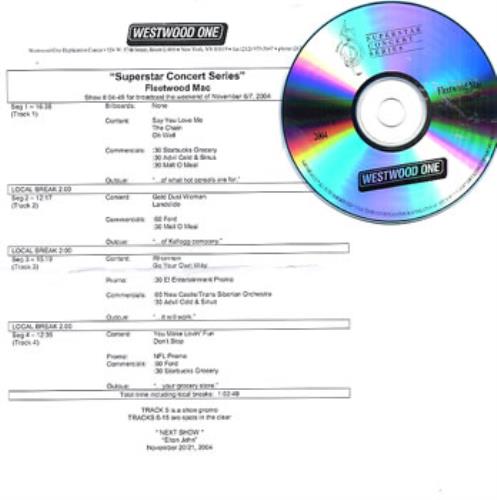 Fleetwood Mac Superstar Concert Series CD-R acetate US MACCRSU315803