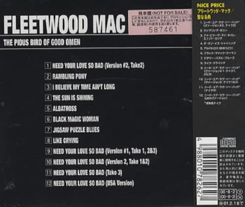 Fleetwood Mac The Pious Bird Of Good Omen CD album (CDLP) Japanese MACCDTH352065