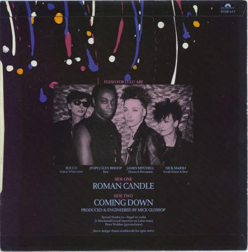 Flesh For Lulu Roman Candle 7" vinyl single (7 inch record / 45) UK FLE07RO770479