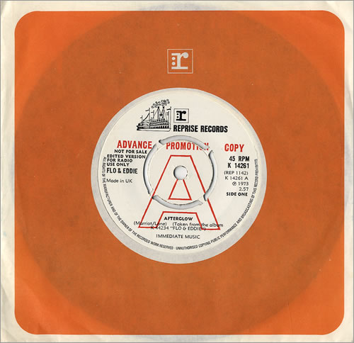 Flo & Eddie Afterglow 7" vinyl single (7 inch record / 45) UK F&E07AF222315