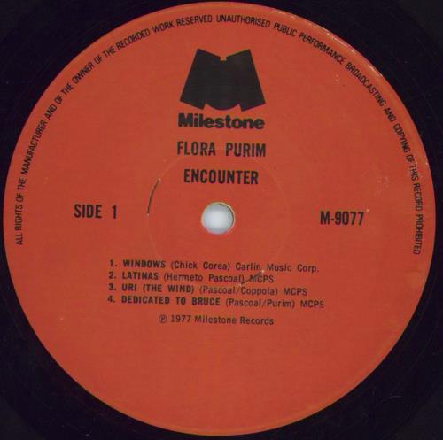 Flora Purim Encounter vinyl LP album (LP record) UK FOPLPEN807453