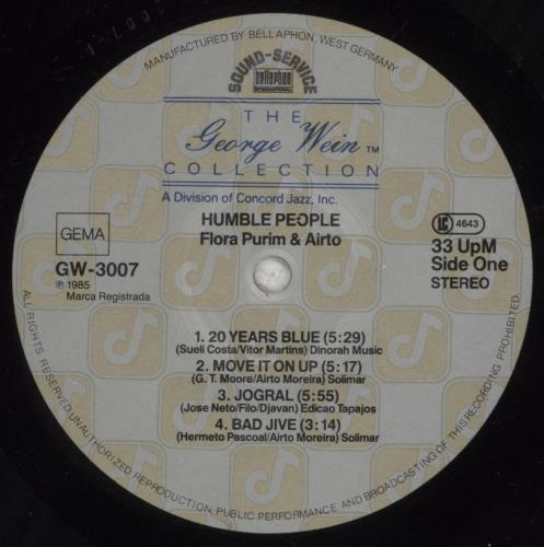 Flora Purim Humble People vinyl LP album (LP record) German FOPLPHU856005