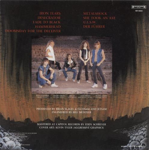 Flotsam And Jetsam Doomsday For The Deceiver vinyl LP album (LP record) Dutch F&JLPDO391636