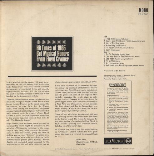 Floyd Cramer Class Of '65 vinyl LP album (LP record) UK FMRLPCL851718
