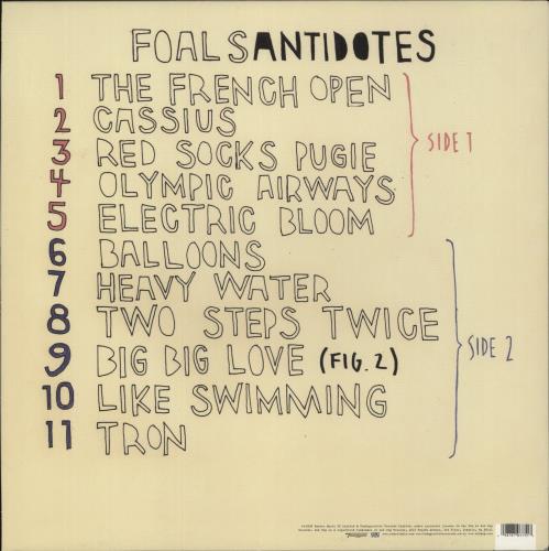 Foals Antidotes vinyl LP album (LP record) US FOALPAN674454