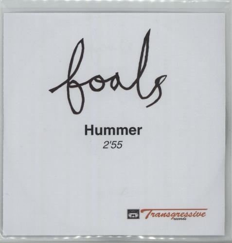 Foals Hummer CD-R acetate UK FOACRHU664368