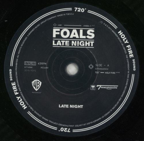 Foals Late Night 7" vinyl single (7 inch record / 45) UK FOA07LA586741