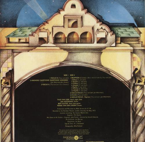 Focus At The Rainbow vinyl LP album (LP record) Dutch FOCLPAT626675