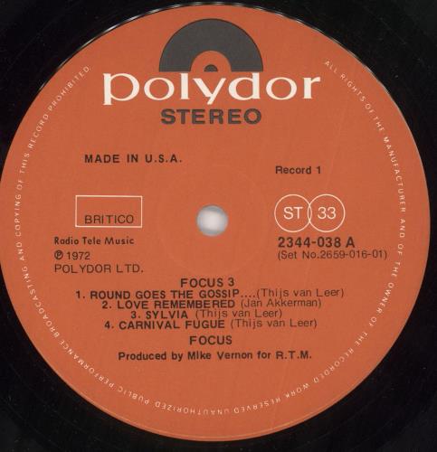 Focus Focus 3 - US Pressed 2-LP vinyl record set (Double LP Album) UK FOC2LFO743228