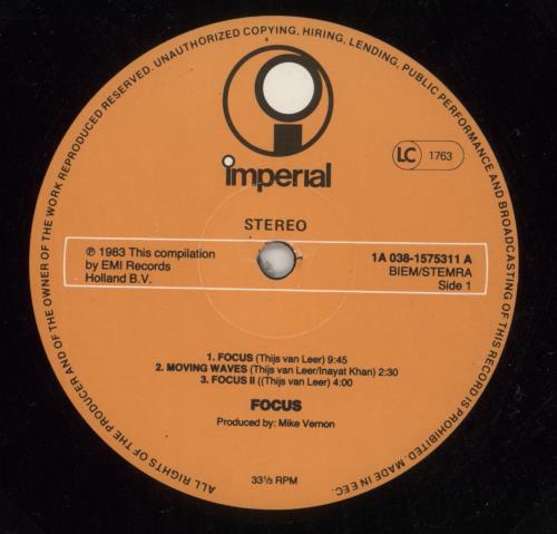 Focus Focus vinyl LP album (LP record) Dutch FOCLPFO869053
