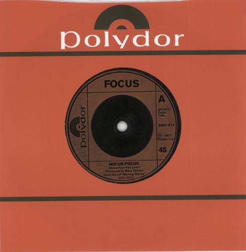 Focus Hocus Pocus - Inj 7" vinyl single (7 inch record / 45) UK FOC07HO197374