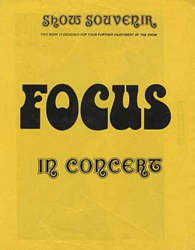 Focus In Concert tour programme UK FOCTRIN308587