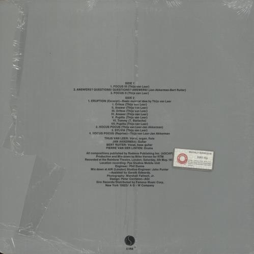 Focus Live At The Rainbow - Shrink vinyl LP album (LP record) US FOCLPLI879938