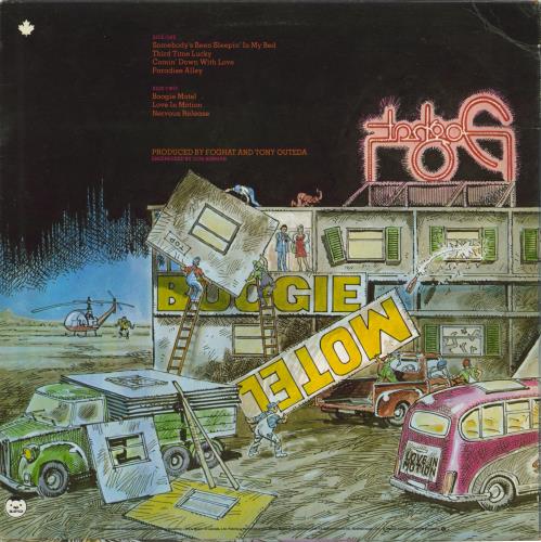 Foghat Boogie Motel vinyl LP album (LP record) Canadian FGHLPBO770401