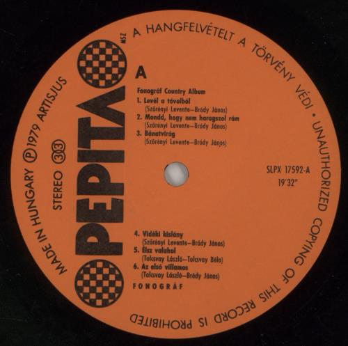 Fonogr�f Country Album vinyl LP album (LP record) Hungarian 9QQLPCO868958