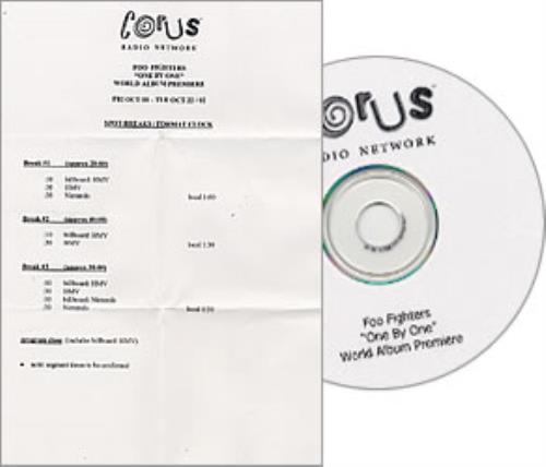Foo Fighters One By One - World Album Premiere CD-R acetate Canadian FOOCRON231891