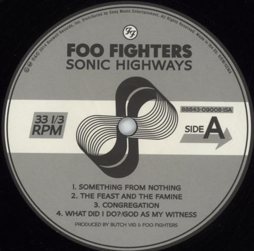 Foo Fighters Sonic Highways - Composite Sleeve vinyl LP album (LP record) US FOOLPSO881457