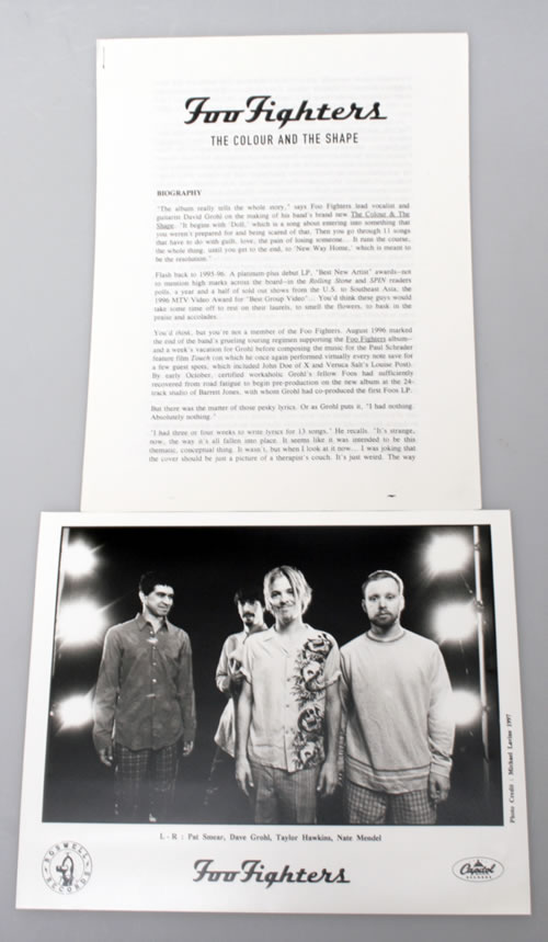 Foo Fighters The Colour And The Shape media press pack US FOOPPTH93891