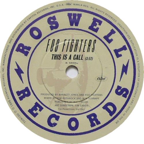 Foo Fighters This Is A Call 7" vinyl single (7 inch record / 45) UK FOO07TH191013