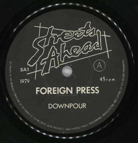 Foreign Press Downpour 7" vinyl single (7 inch record / 45) UK RGP07DO890897