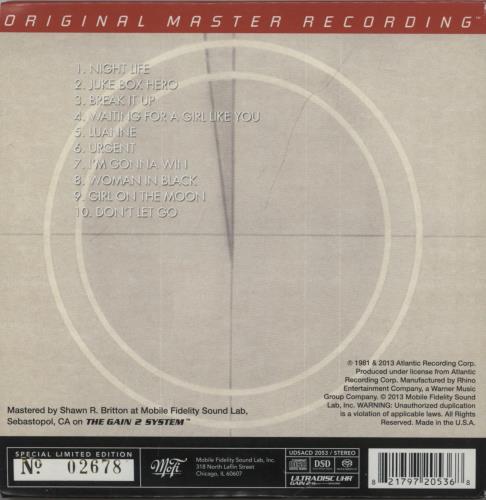 Foreigner 4 - Four super audio CD SACD US FORSAFO588019