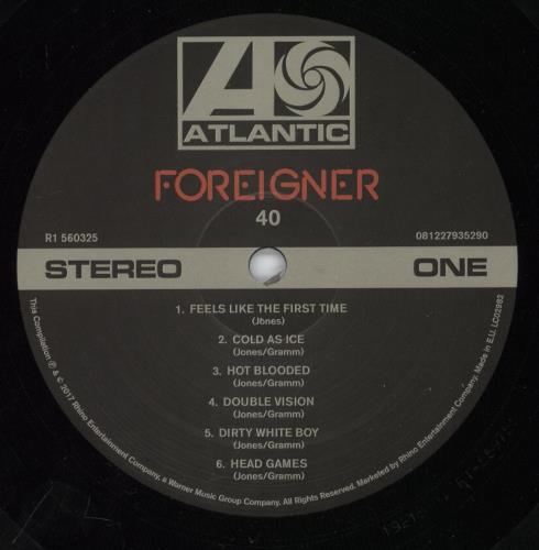 Foreigner 40 2-LP vinyl record set (Double LP Album) UK FOR2L891612