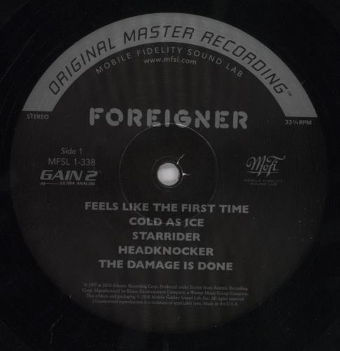 Foreigner Foreigner - Original Master Recording 180 Gram vinyl LP album (LP record) US FORLPFO835907
