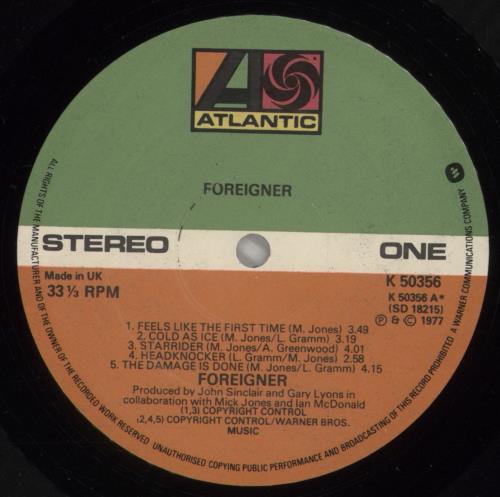 Foreigner Foreigner vinyl LP album (LP record) UK FORLPFO881257