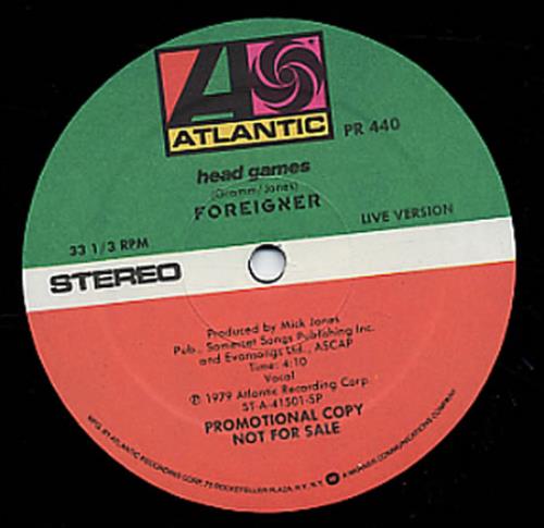 Foreigner Head Games 12" vinyl single (12 inch record / Maxi-single) US FOR12HE00641
