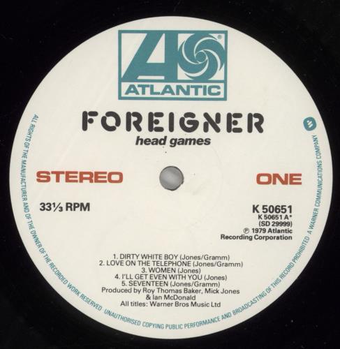 Foreigner Head Games vinyl LP album (LP record) UK FORLPHE881258