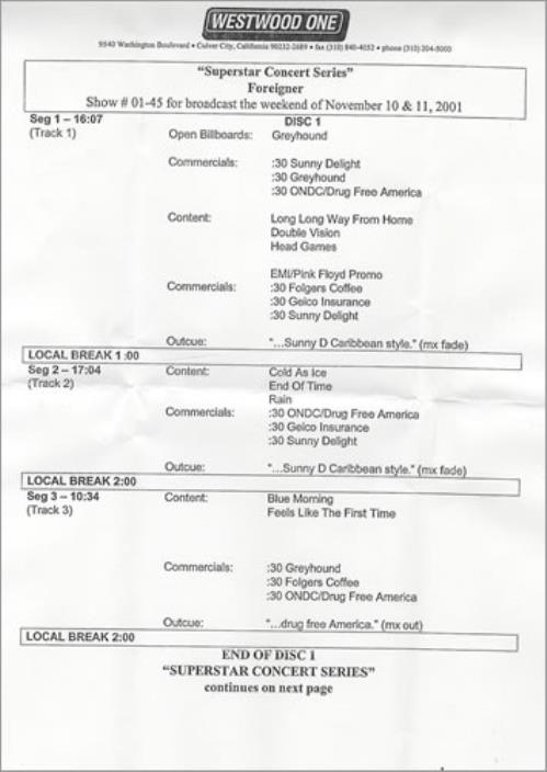 Foreigner Superstar Concert Series 2 CD album set (Double CD) US FOR2CSU250552