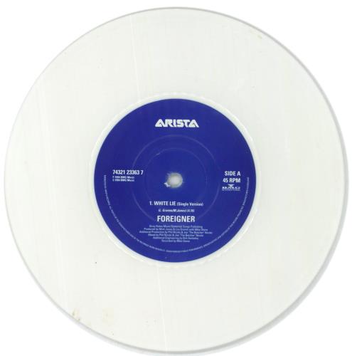 Foreigner White Lie - White Vinyl 7" vinyl single (7 inch record / 45) UK FOR07WH858303