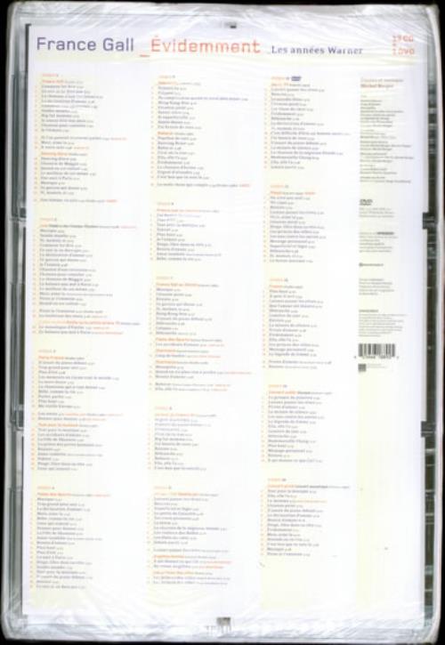 France Gall Evidemment: Les Annees Warner box set French F-GBXEV532083