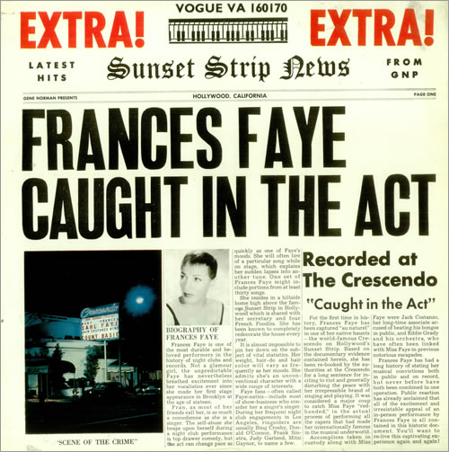 Frances Faye Caught In The Act - Factory Sample vinyl LP album (LP record) UK FF9LPCA456378